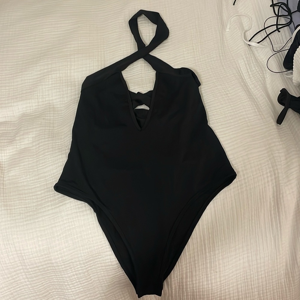 Wrap around neck bodysuit